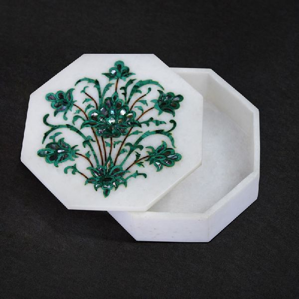 Octogon Handcrafted Marble Box (SBI117)