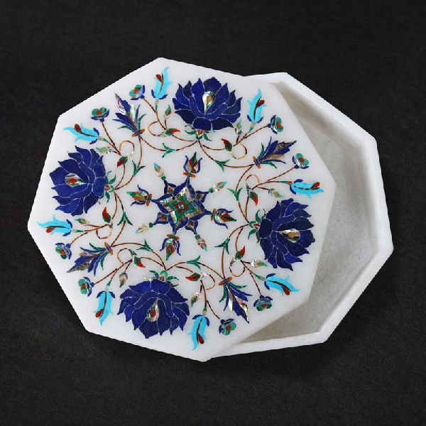 Octogon Handcrafted Marble Box (SBI118)