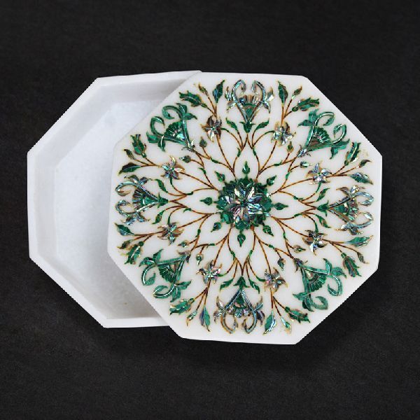Octogon Handcrafted Marble Box (SBI120)