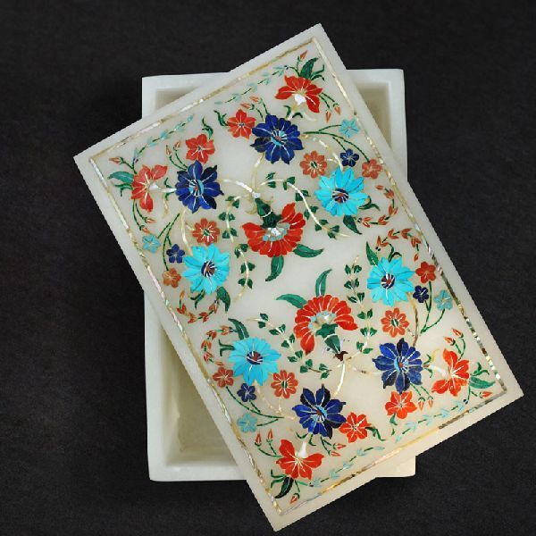 Rectangle Handcrafted Marble Box (SBS104)