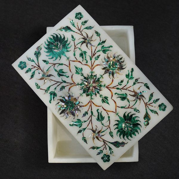 Rectangle Handcrafted Marble Box (SBS105)