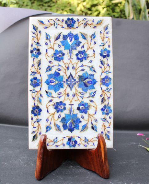 Rectangle Handcrafted Marble Plate (SPP122)