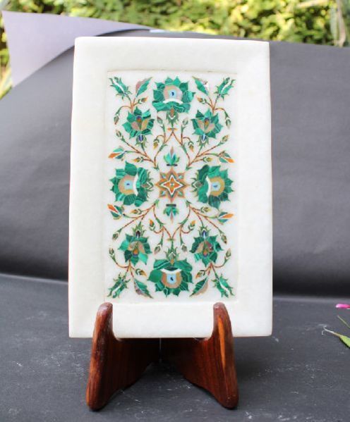 Rectangle Handcrafted Marble Plate (SPP124)