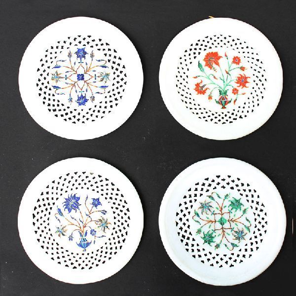 Round Handcrafted Marble Plate (SPP104)