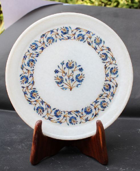 Round Handcrafted Marble Plate (SPP127)