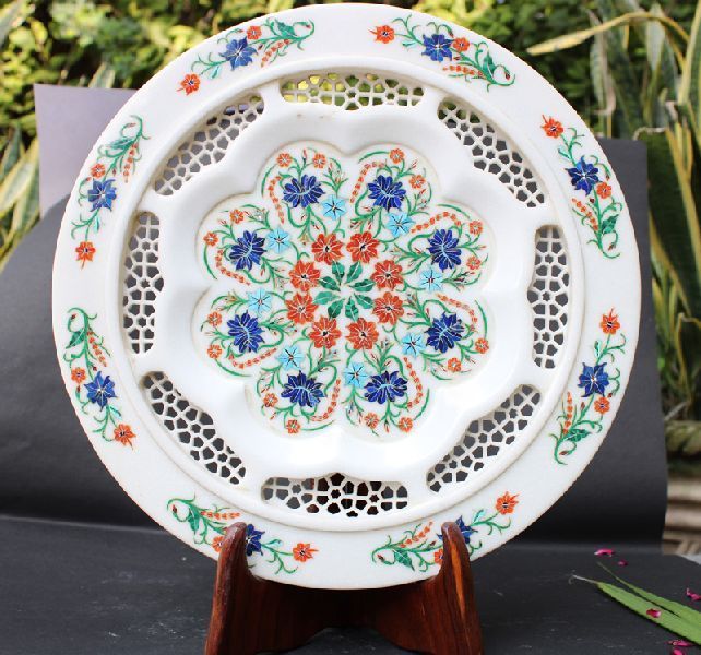 Round Handcrafted Marble Plate (SPP133)