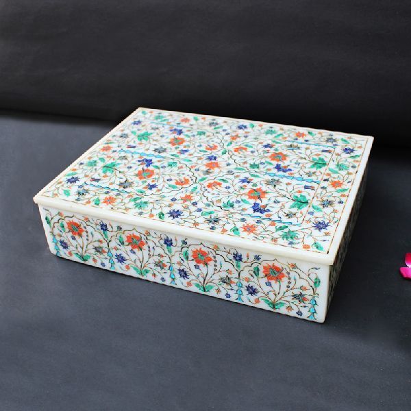Square Handcrafted Marble Box (SBI112)