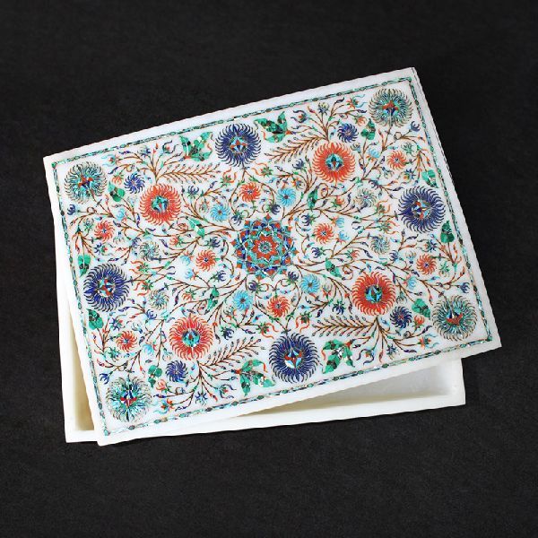 Square Handcrafted Marble Box (SBI116)