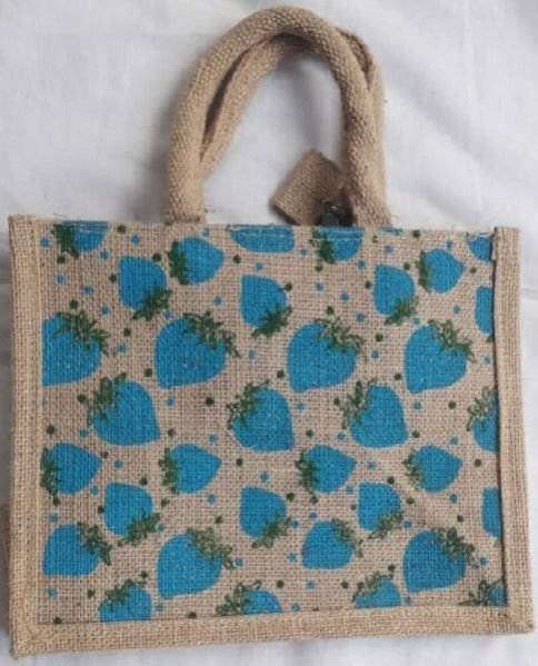 Blue Cherry Jute Bag