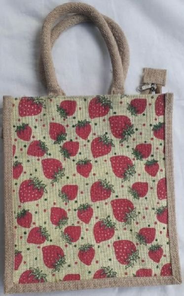 Red Cherry Jute Bag