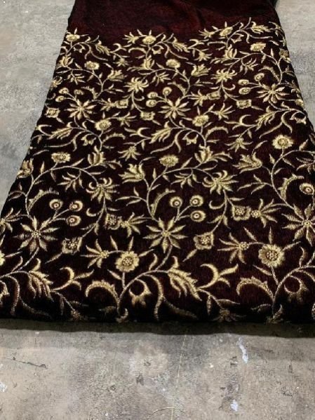 D.No. 1662 Embroidered Velvet Fabric