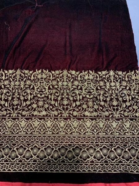 D.No. 1690 Embroidered Velvet Fabric