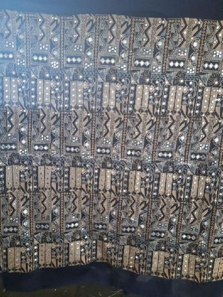 Designer Mirror Work Embroidery Fabric 02