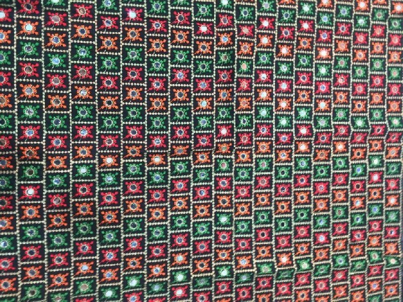 Designer Mirror Work Embroidery Fabric 03