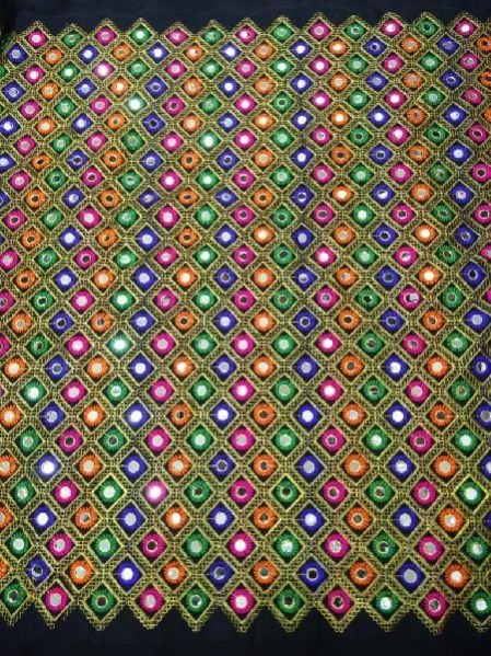 Designer Mirror Work Embroidery Fabric 04