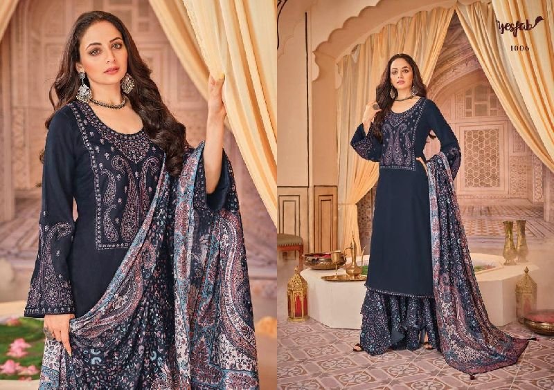 1006 Yesfab Mehvish Woolen Suit Material