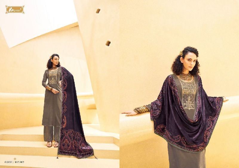 112 002 Kesar Velvet Daira Woolen Suit Material