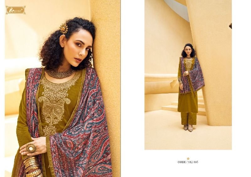 112 005 Kesar Velvet Daira Woolen Suit Material