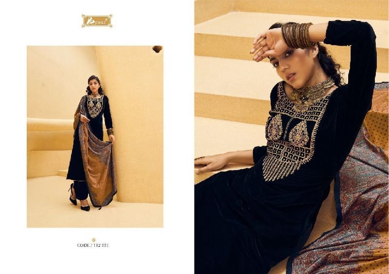 112 001 Kesar Velvet Daira Woolen Suit Material