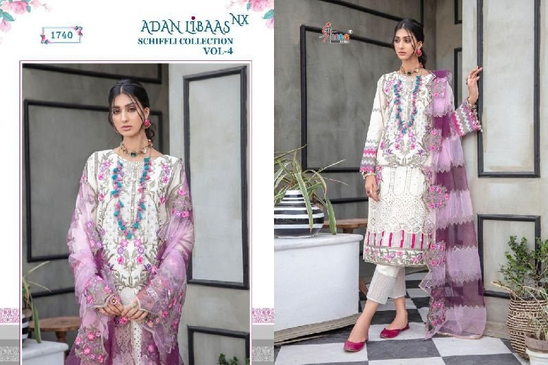 1740 Shree Fabs Adan Libaas Unstitched Suit Material