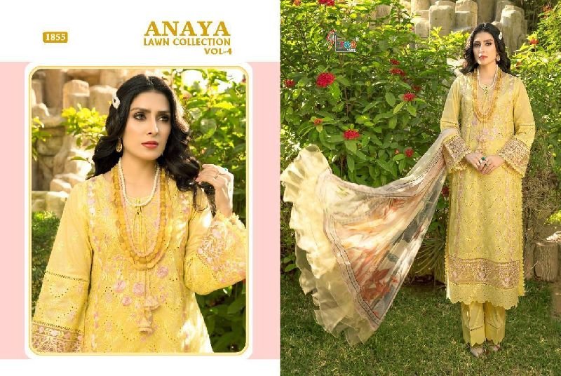 1855 Shree Fabs Anaya Lawn Collection Unstitched Suit Material