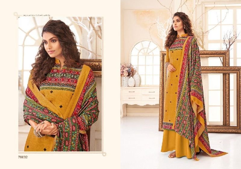 76002 Pashmina Woolen Suit Material