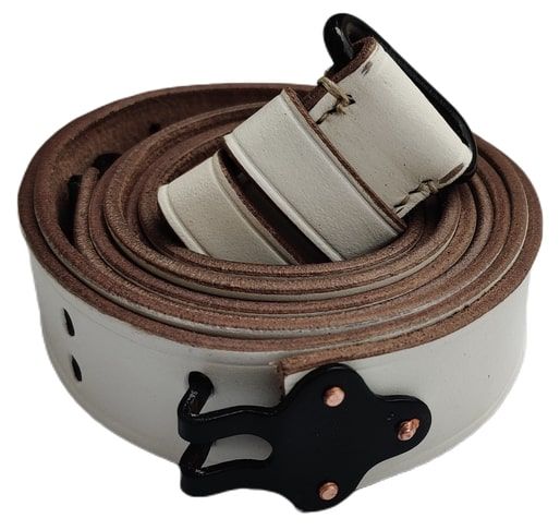 Steel White M1 Army Pattern Leather Sling