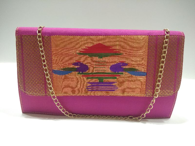 Pure Paithani Box Sling Magenta