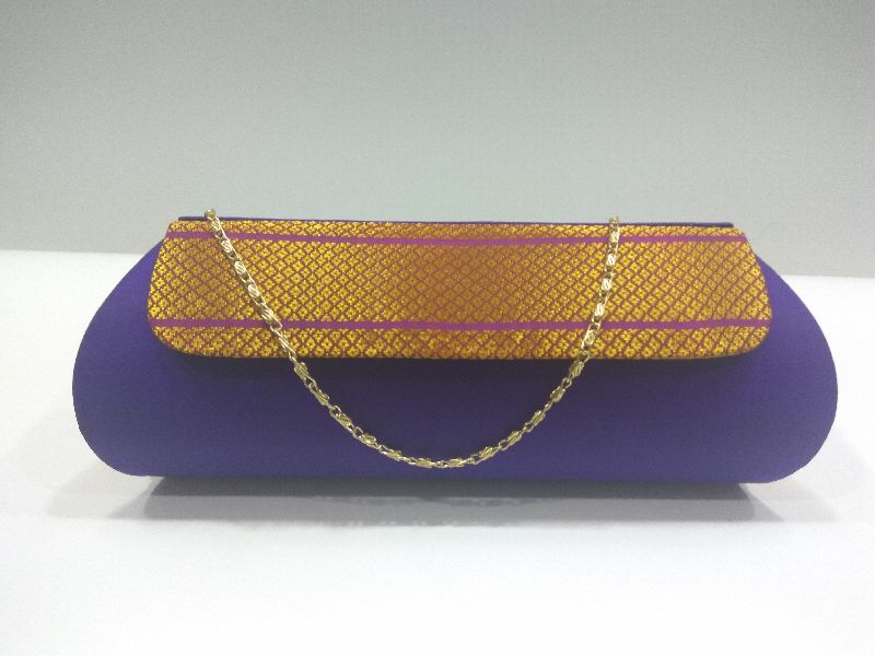 Pure Paithani Zari Clutch Blue