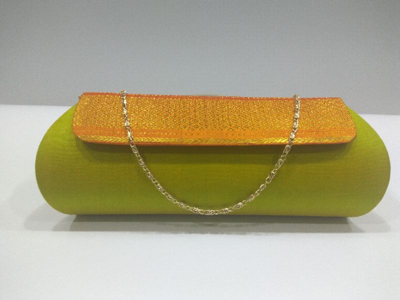 Pure Paithani Zari Clutch Mustard