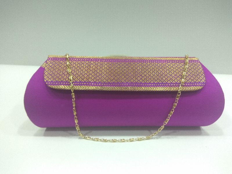 Pure Paithani Zari Clutch Purple