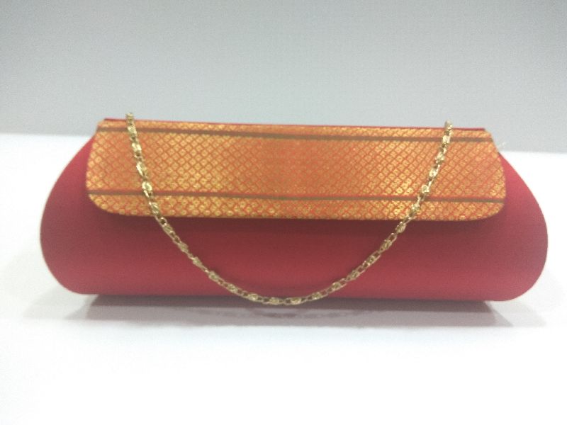 Pure Paithani Zari Clutch Red
