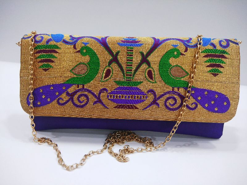 Semi Paithani Chain Sling Navy Blue