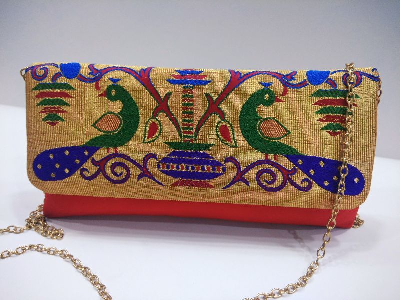 Semi Paithani Chain Sling Parrot Red