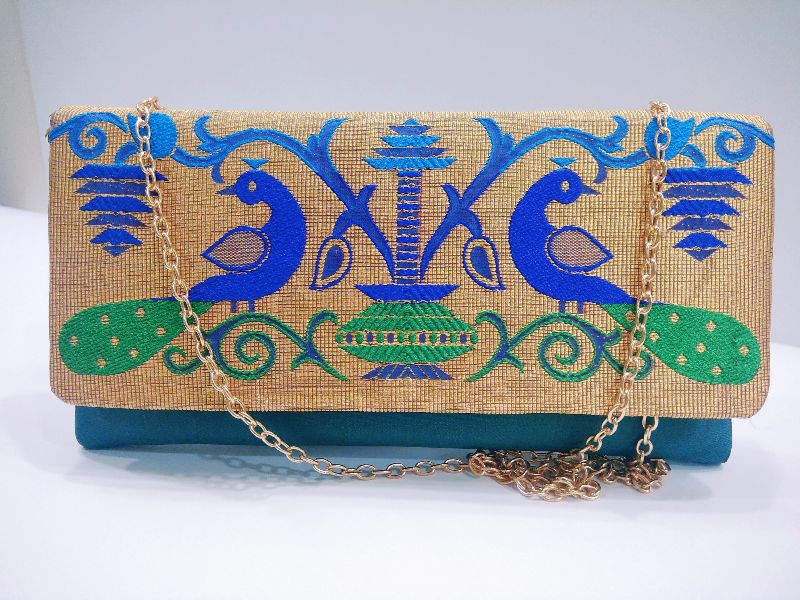 Semi Paithani Chain Sling Pine Green