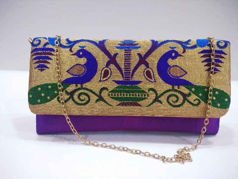 Semi Paithani Chain Sling Purple