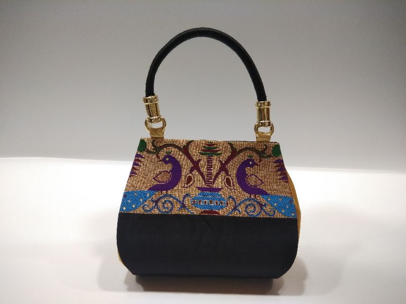 Semi Paithani Single Handle Handbag Black