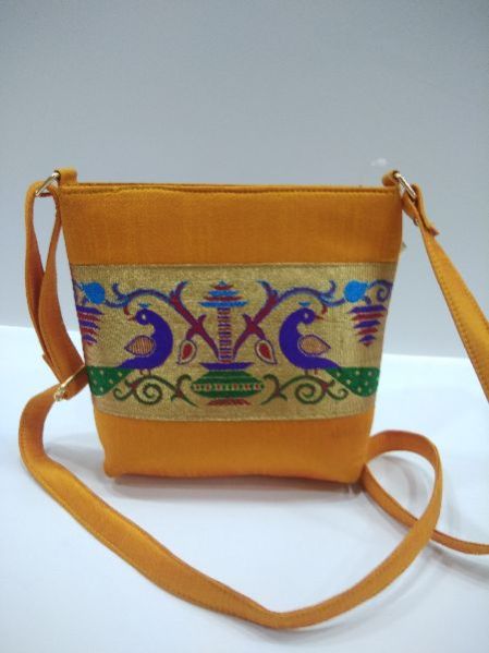 Semi Paithani Sling Orange
