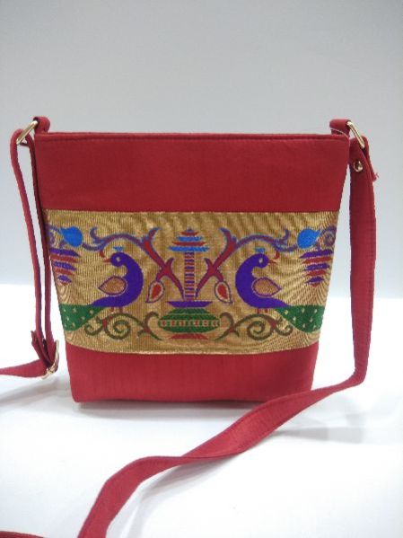 Semi Paithani Sling Red
