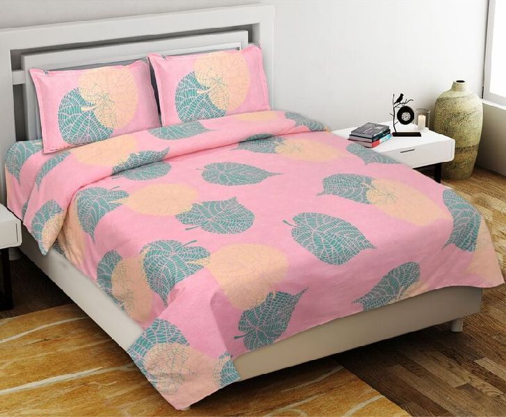 Beautiful Rosy Base Paan Pattern Double Bedsheet