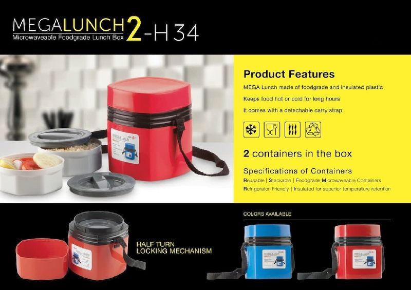 H34 – Power Plus Mega Lunch Box (Microwaveable)- 2 Box