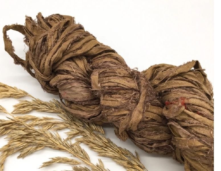 Coffee Sari Silk Ribbon