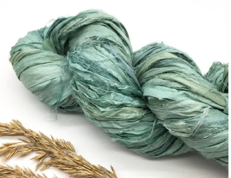 Light Firozi Sari Silk Ribbon