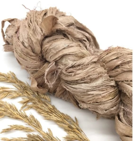 Light Golden Sari Silk Ribbon