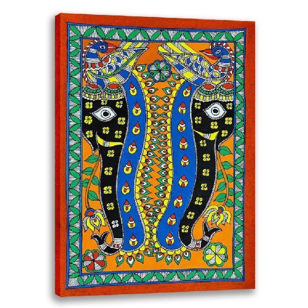 Bird and Elephant | Madhubani Painting