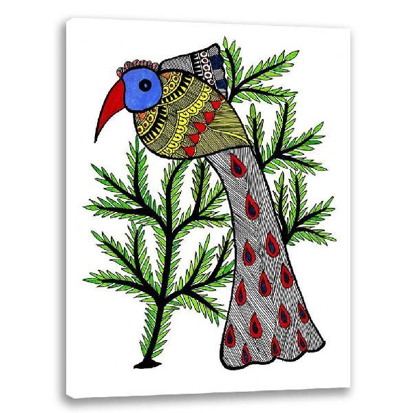 Bird On Branch | Madhubani Painting