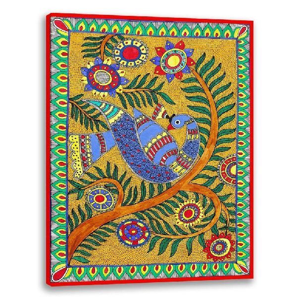 Bird On Tree | Madhubani Painting