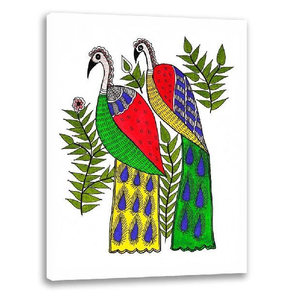 Birds Couple | Madhubani Painting