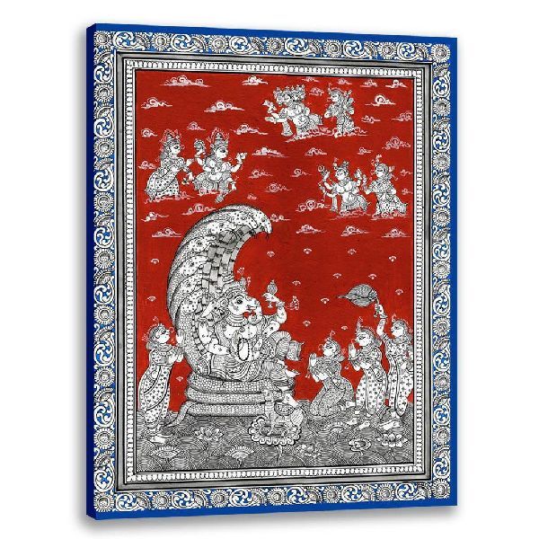 Ganesha On Naag | Pattachitra Painting