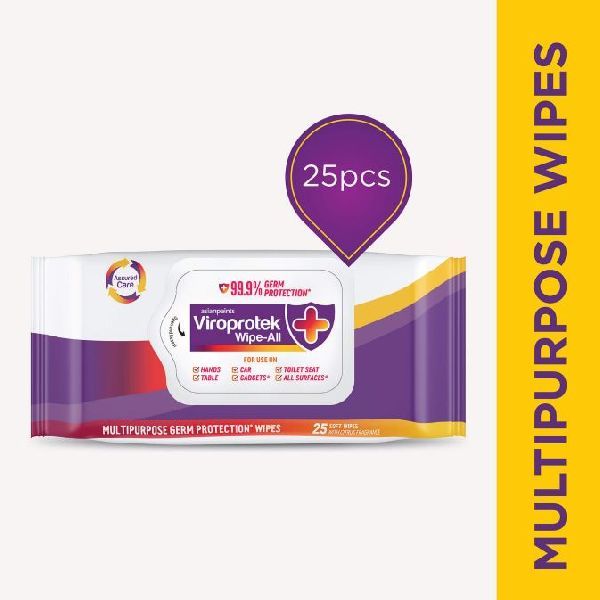 Viroprotek Wipe All Multipurpose Germ Protection Wipes (25 Soft Wipes)